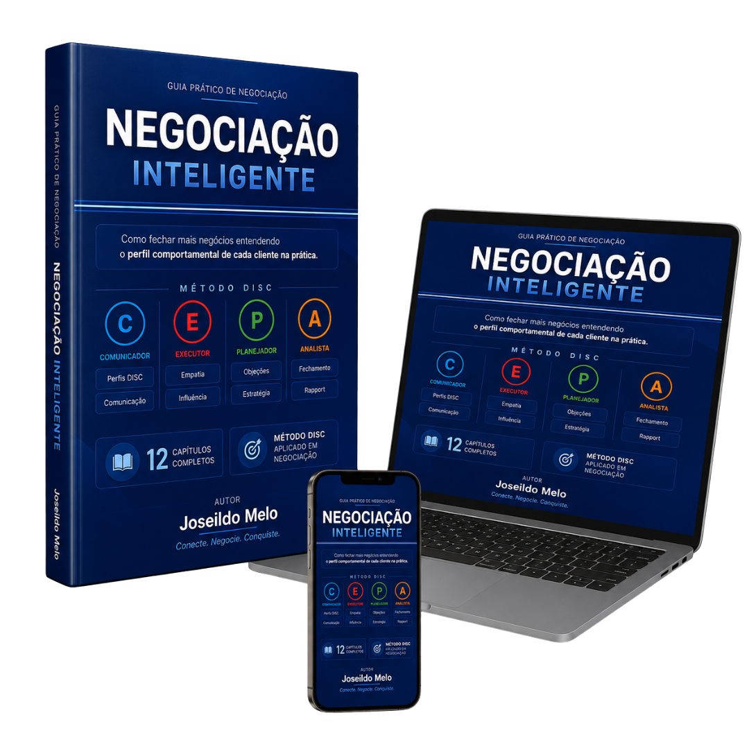 Mockup do e-book Negociação Inteligente DISC